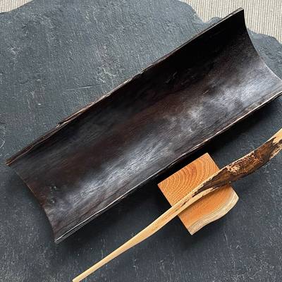 Teascoop set Yakisugi finish Maple&Hawthorn