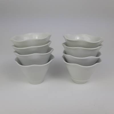 Eight Porcelain Flower Cups