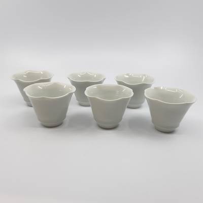 Six Porcelain Flower Cups (6x70ml)