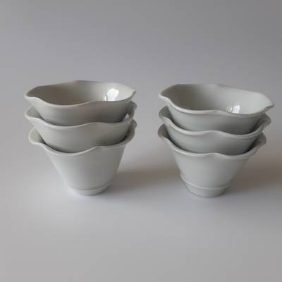 Six Porcelain Flower Cups
