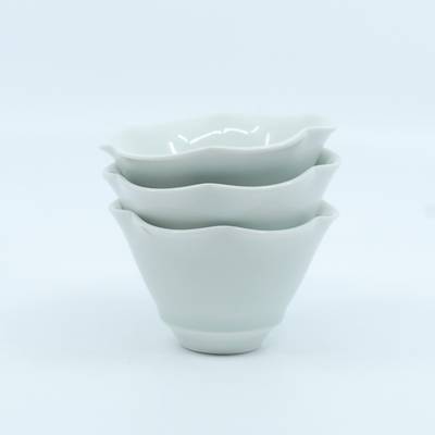 Three Porcelain Flower Cups (3x70ml)