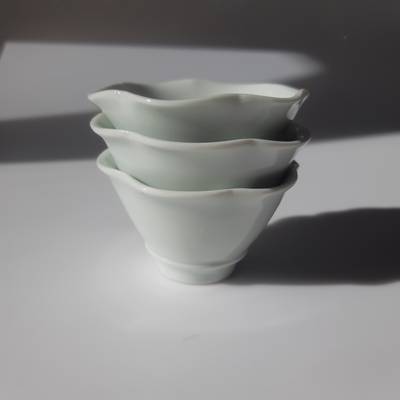 Three Porcelain Flower Cups